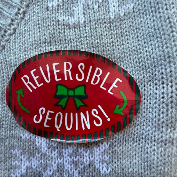 NWT Joe  Boxer Gray and Red Team Santa / Reindeer jr. XL Sequins Reversible - Picture 10 of 12